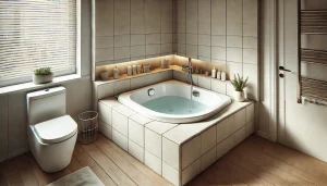a corner bathtub