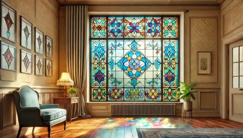 1. Stained Glass Panels Above Existing Windows