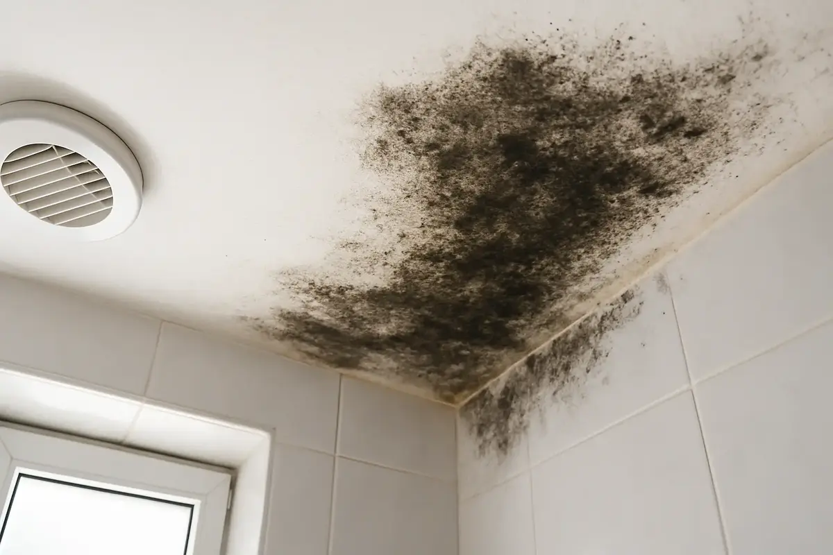 Moldy bathroom ceiling
